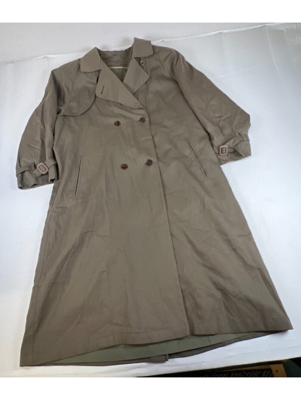 Vintage London Fog Women's 12 Regular Brown Trench Coat Made in USA Belted